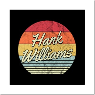 Hank Williams Retro 70s Style Sunset Posters and Art